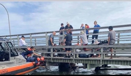 Rescue teams help bring kayakers to safety.webp